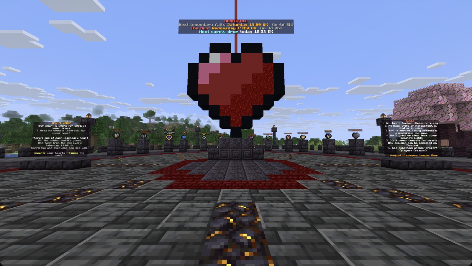 The heart statue at spawn